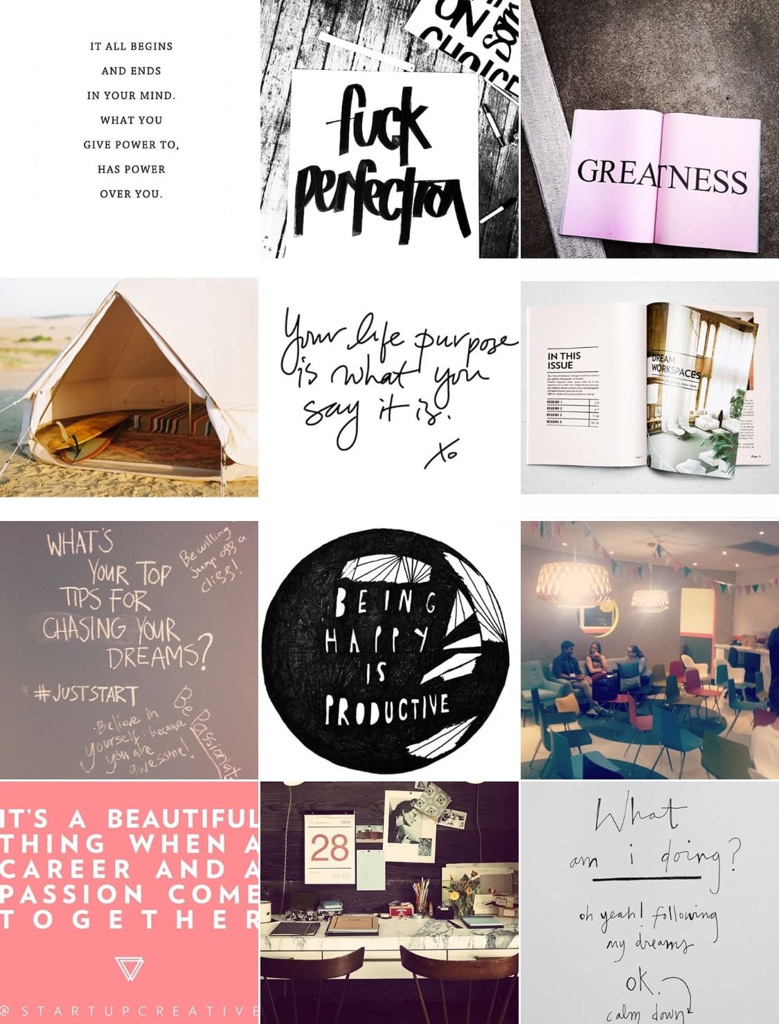 First twelve Instagram posts from StartUp Creative