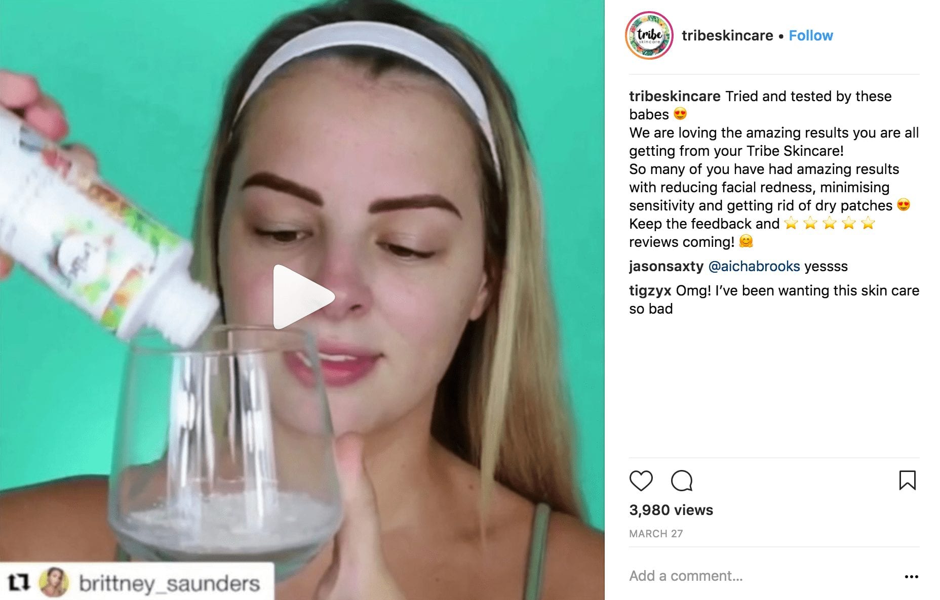 Brittany Saunders Instagram influencer marketing campaign