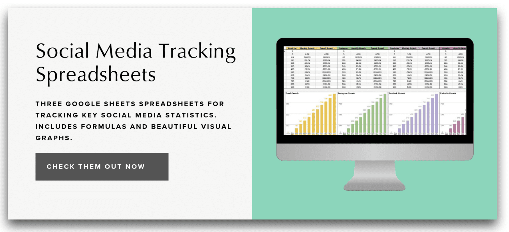 Tracking and measurement spreadsheets for social media analytics